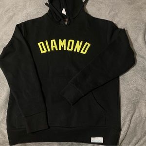 Diamond supply co hoodie black yellow medium